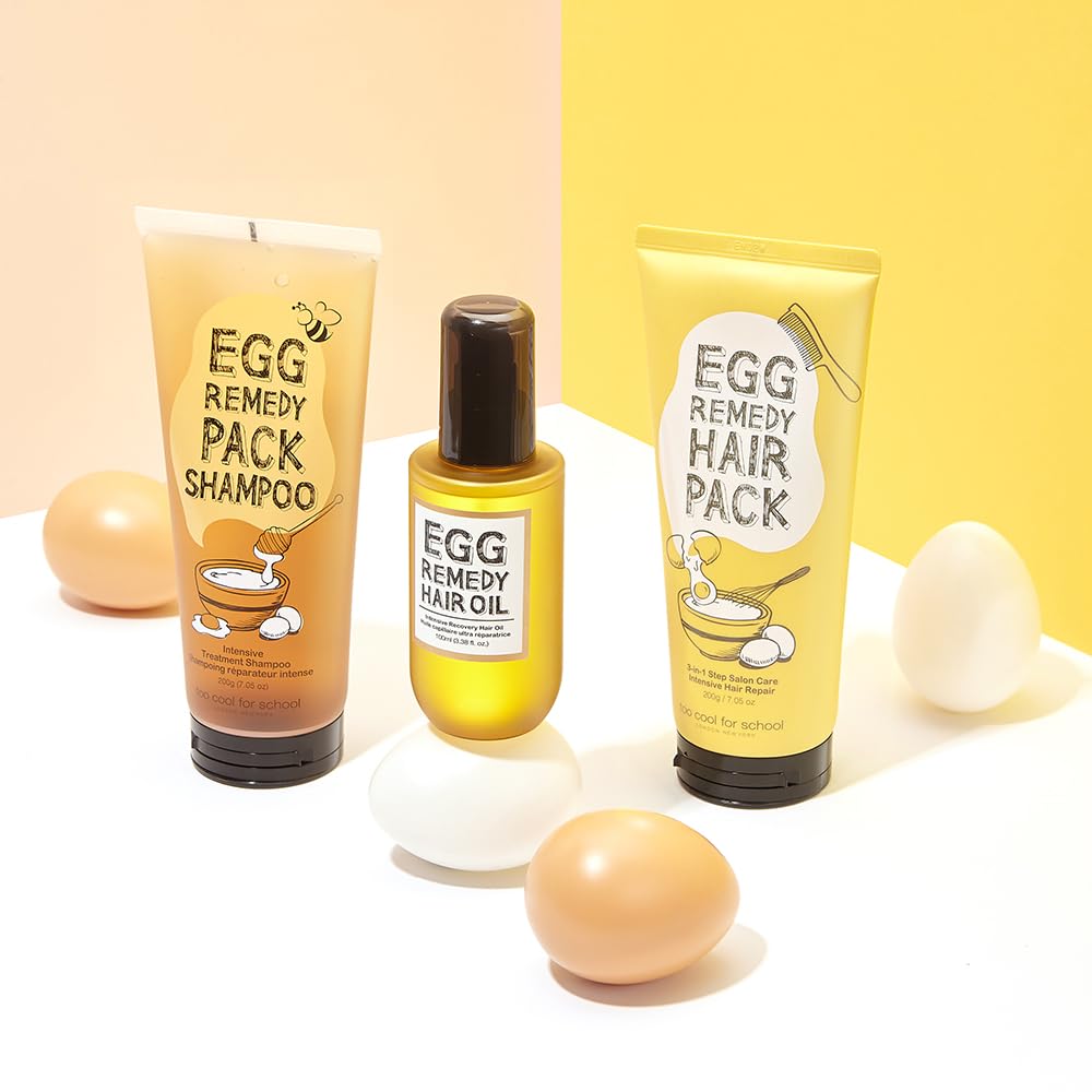 Too Cool For School | Egg Remedy Hair Oil for Damaged Hair | Real Egg Oil & Concentrated Protein | Essential Vitamins Boost