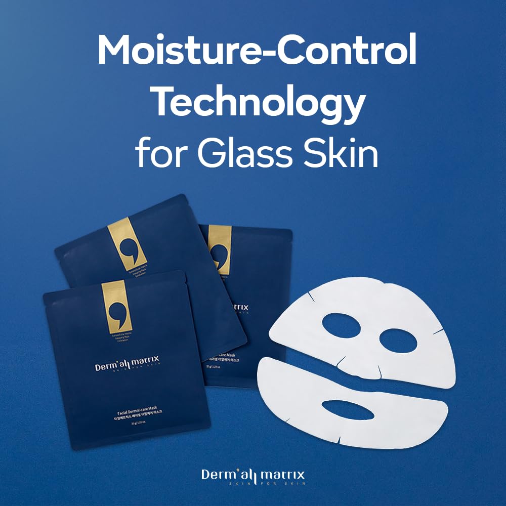 DERM·ALL MATRIX] Daily Facial Dermal-care (35g/sheet) Overnight mask pack,Lifting and Hydrating,Soothing, Exfoliating,Skin Nourishing,Collagen sheet mask for wrinkles and dry skin. (4sheets/1week)