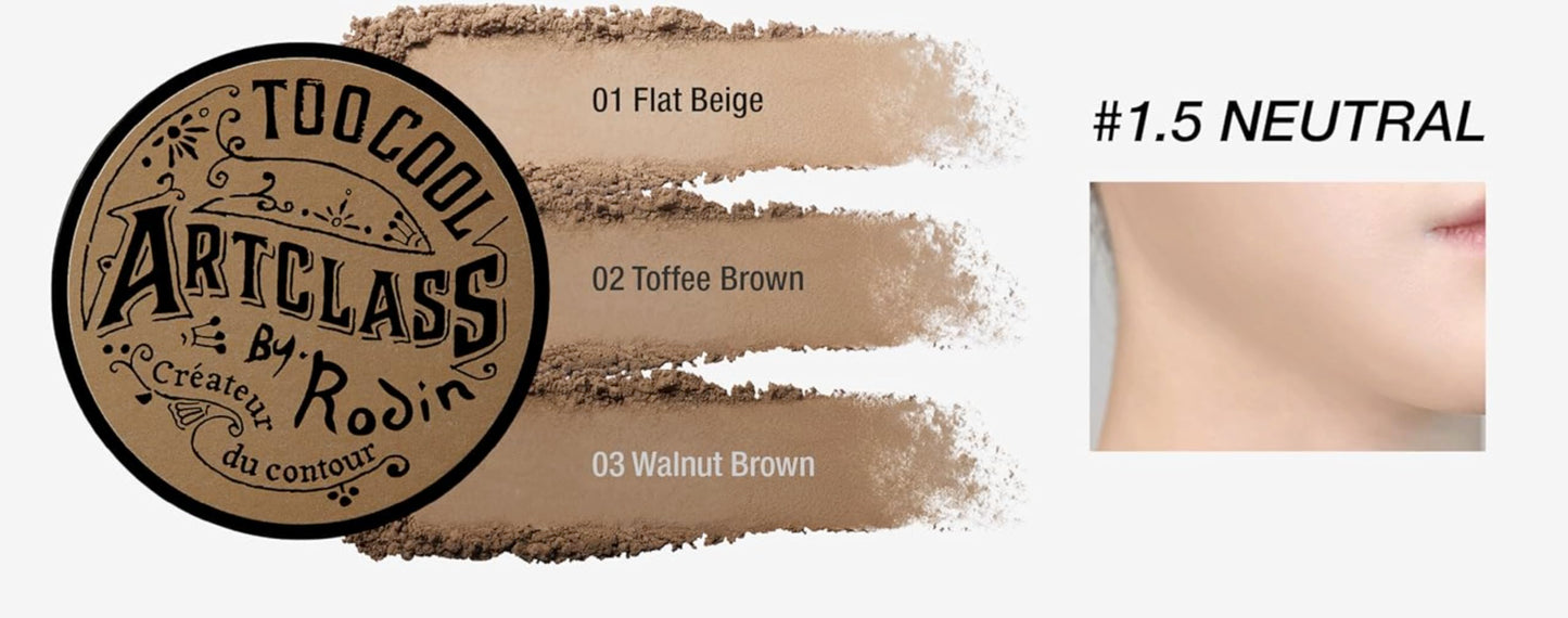 Artclass by Rodin Shading Master, Bronzer Face Powder, #1.5 Neutral, with Brush