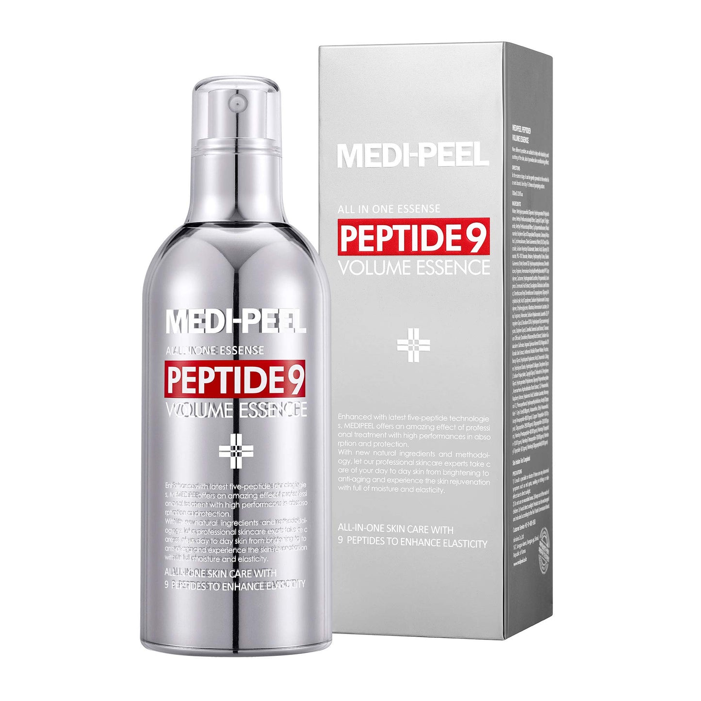 Medi-Peel Peptide 9 Volume All in one Essence 3.38 fl.oz. / 100ml, Anti Wrinkle, Collagen Formula, Brightening Effect, Instant Hydration, Skin Firming, Anti-Wrinkle, Bubble Essence, Korean Skincare